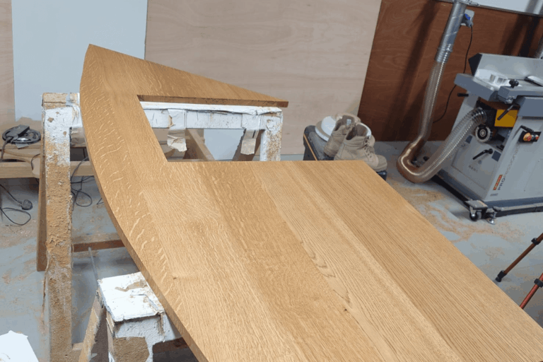 custom curved top designed for windmill joinery project