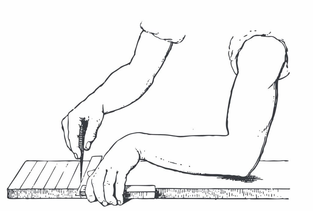 Illustration of joiner working on a custom project