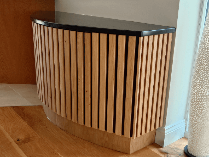 Curved sideboard showing specialist joinery
