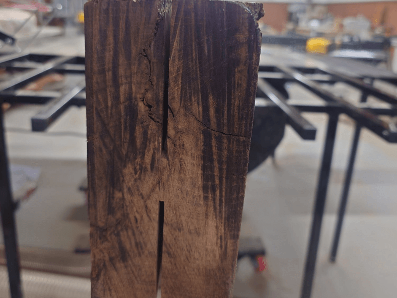 Joinery repair to reclaimed oak