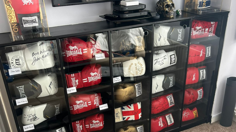 Bespoke cabinet for boxing gloves