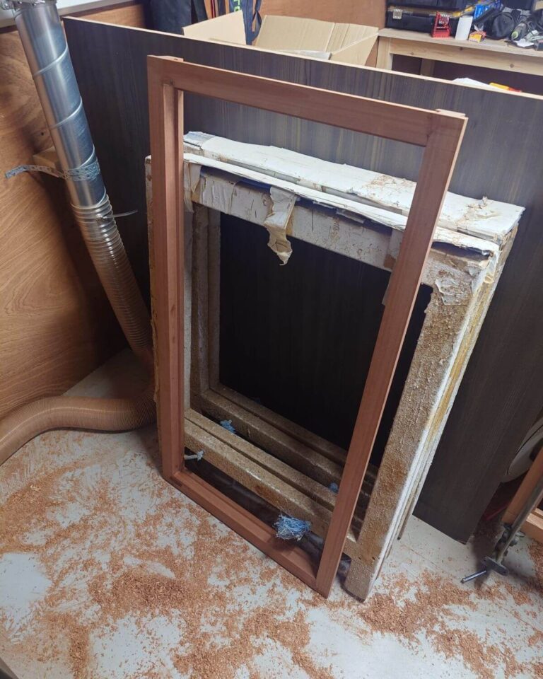 Bespoke window frames in production in Leamington workshop