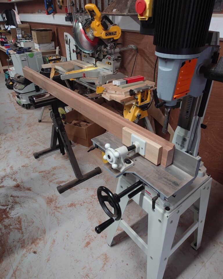 Timber window frames being assembled in joinery workshop